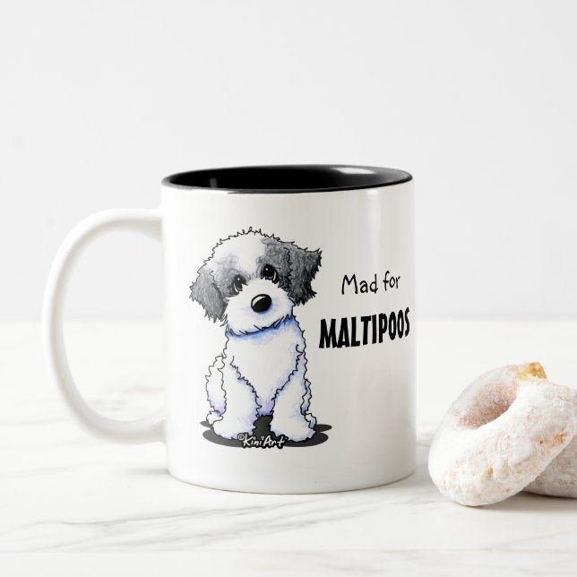 Tasse 2 Couleurs KiniArt Maltipoo (Avec donut)