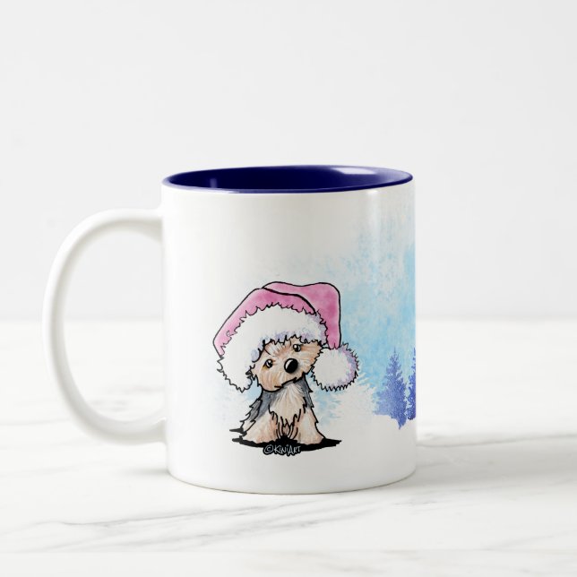Tasse 2 Couleurs KiniArt Yorkshire Terrier Noël (Gauche)