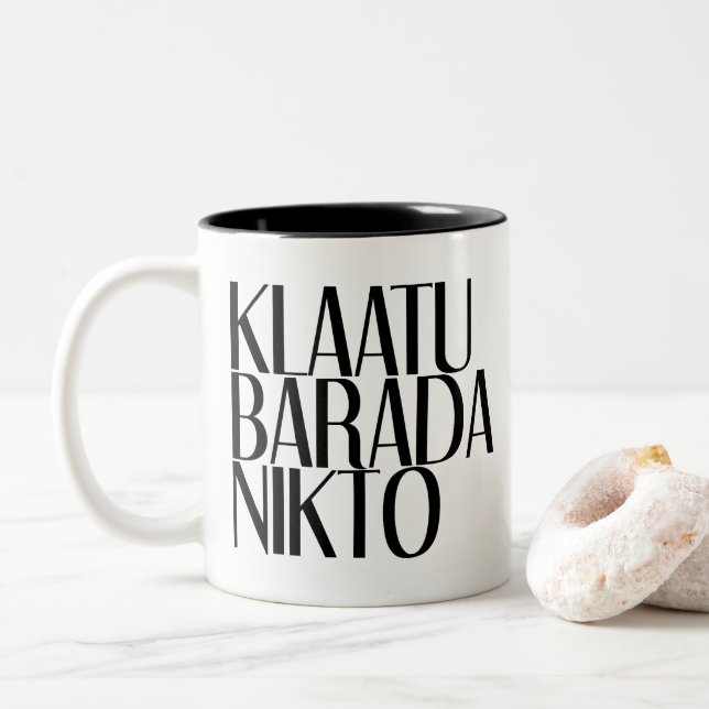 TASSE 2 COULEURS KLAATU BARADA NIKTO (Avec donut)