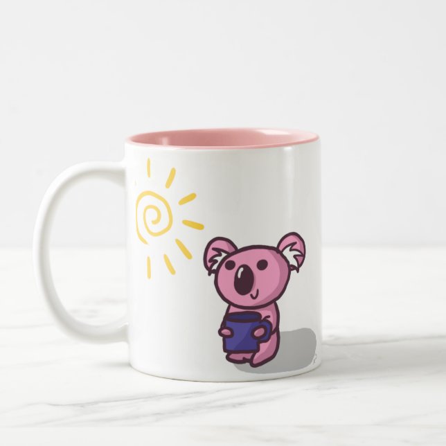Tasse 2 Couleurs Koala de soleil - rose (Gauche)