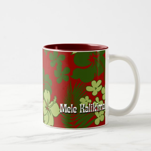 Tasse 2 Couleurs Kona chronomètre le rouge hawaïen de Noël (Droit)