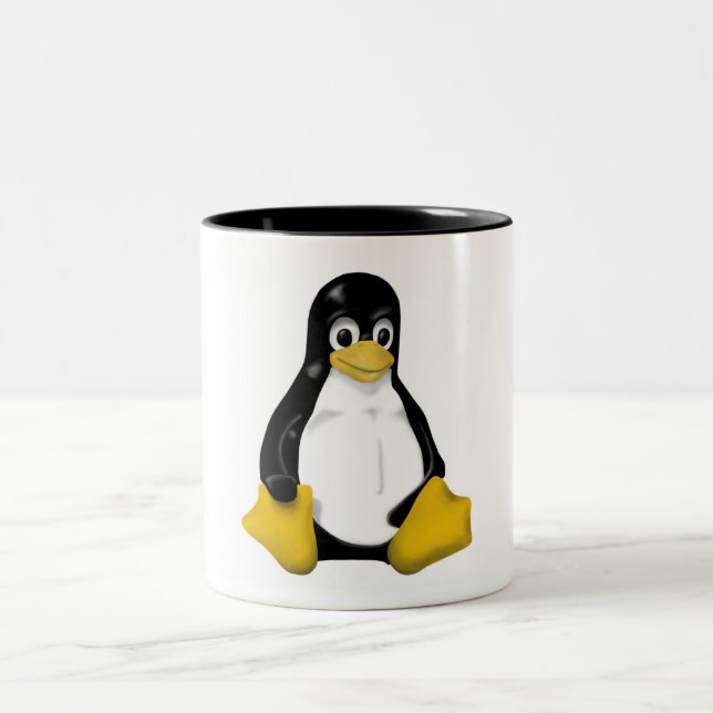 TASSE 2 COULEURS KONTRA SITUANT LINUX TUX (Centre)