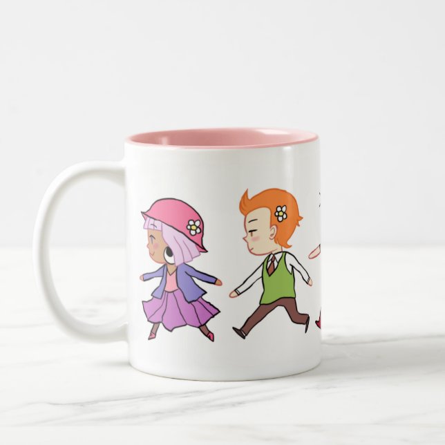 Tasse 2 Couleurs La bande de fleur (Gauche)