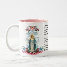 Tasse 2 Couleurs La Bienheureuse Vierge Marie Flowers Mémorare Priè