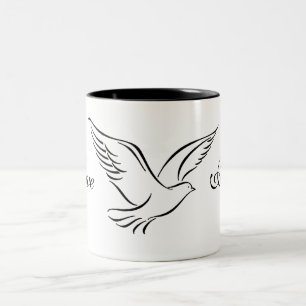 Tasse 2 Couleurs La colombe de café aime la paix
