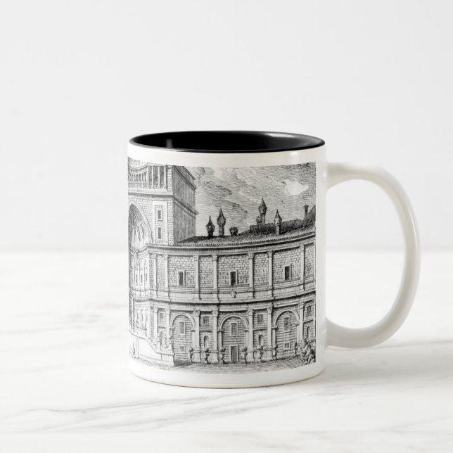 Tasse 2 Couleurs La cour de belvédère à Vatican Rome (Droit)