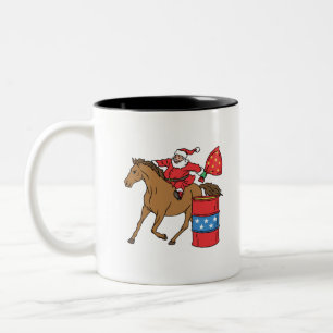 Tasse 2 Couleurs La course de canon Noël Père Noël sur le Barrel