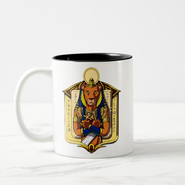 Tasse 2 Couleurs La déesse égyptienne Lioness Sekhmet God Bastet (Gauche)