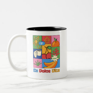 Tasse 2 Couleurs La Dolce Vita Pop Art – Douce Vie Rétro Colorée