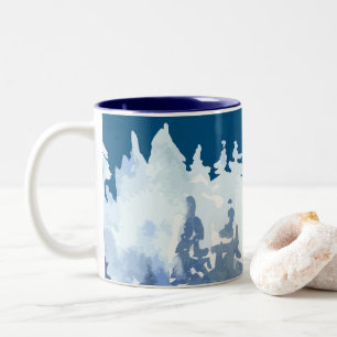 Tasse 2 Couleurs La forêt d'hiver