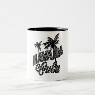 Tasse 2 Couleurs La Havane Cuba l'art vintage.