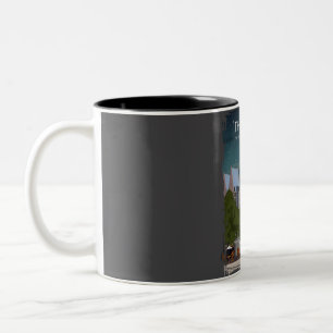 Tasse 2 Couleurs La Haye La Pays-Bas Ville Vintage Minimal Tra