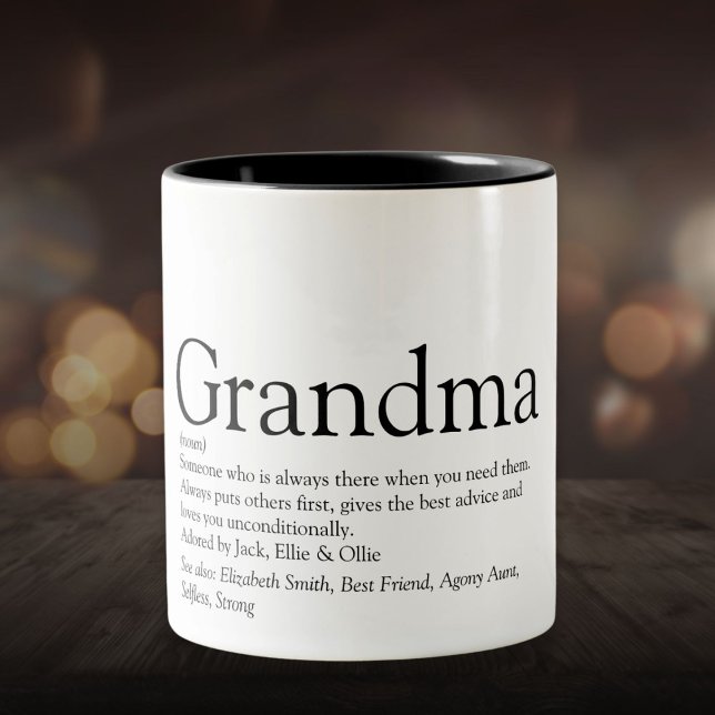 Tasse 2 Couleurs La meilleure définition de grand-mère de grand-mèr (World's Best Ever Grandma Grandmother Definition Two-Tone Coffee Mug)