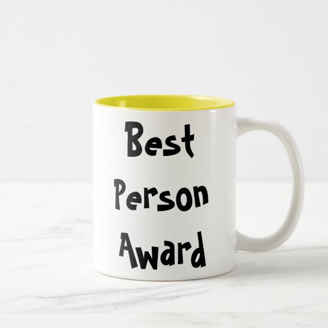 Tasse 2 Couleurs La meilleure récompense de personne (Droit)