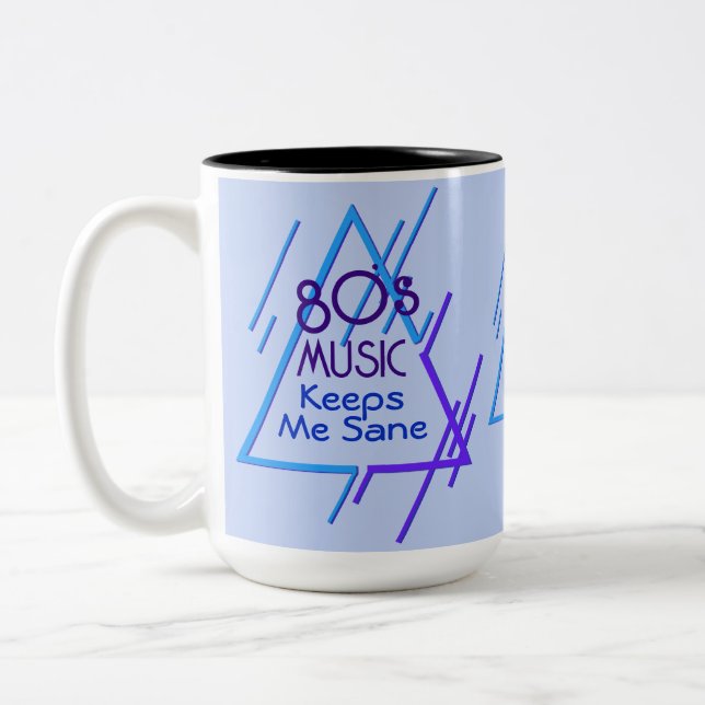 Tasse 2 Couleurs La musique des années 80 me garde Sane (Gauche)