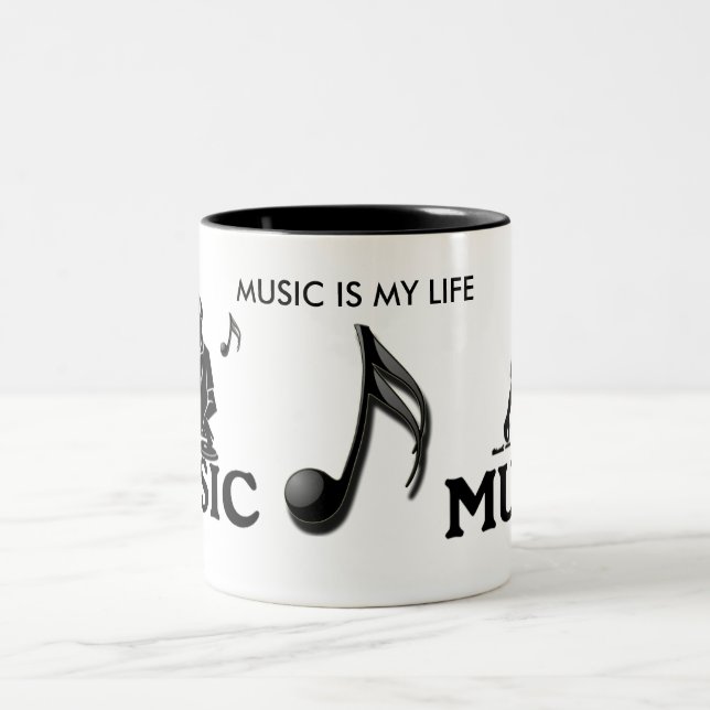 Tasse 2 Couleurs La musique est ma vie (Centre)