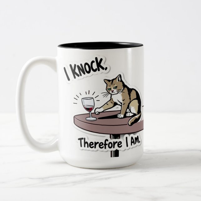 Tasse 2 Couleurs La philosophie du chat (Gauche)