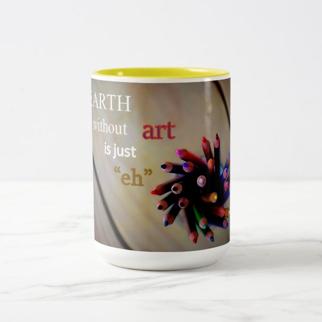 Tasse 2 Couleurs La Terre sans boule d'art (Centre)