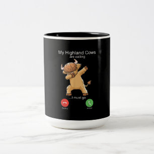 Tasse 2 Couleurs La vache écossaise des Highlands appelle