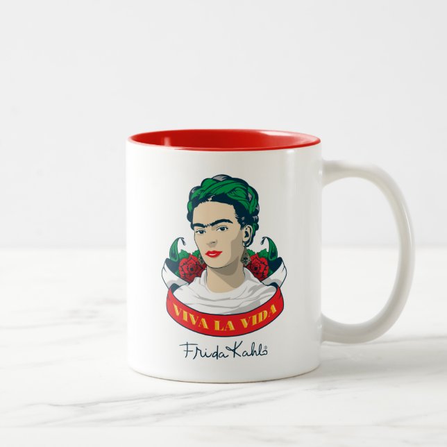 Tasse 2 Couleurs La Vida de vivats de Frida Kahlo | (Droit)