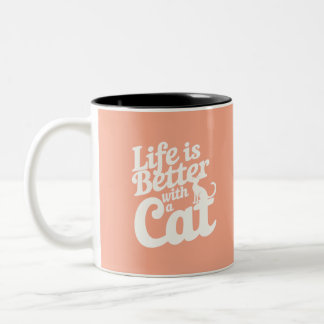 Tasse 2 Couleurs La Vie Est Bonne Avec Un Chat2