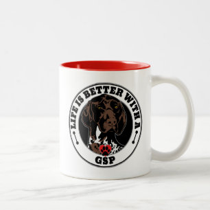 Tasse 2 Couleurs La Vie Est Meilleure Avec Une race De Chiens GSP