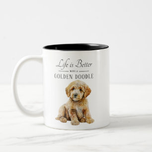 Tasse 2 Couleurs La vie est meilleure Golden Doodle