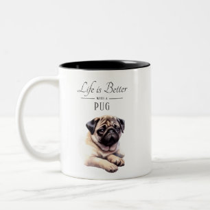 Tasse 2 Couleurs La vie est un meilleur Carlin