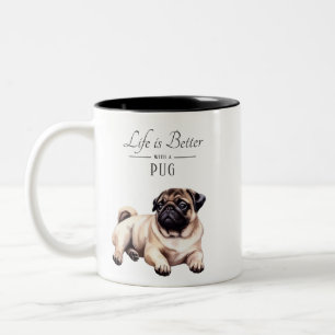 Tasse 2 Couleurs La vie est un meilleur Carlin