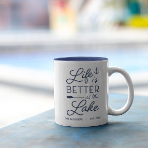 Tasse 2 Couleurs La vie personnalisée est meilleure au lac