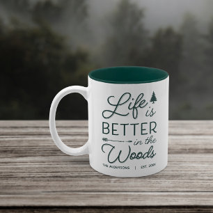 Tasse 2 Couleurs La Vie Personnalisée Est Mieux Dans Les Bois