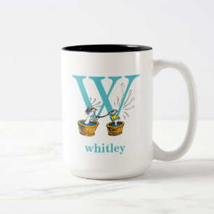 Tasse 2 Couleurs L'ABC de Dr Seuss : Lettre W - Bleu Ajoutez votr