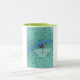 Tasse 2 Couleurs lac Arvo carte de voyage Italie