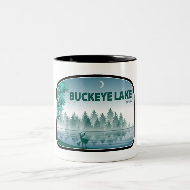 Tasse 2 Couleurs Lac Buckeye Ohio Deer (Centre)