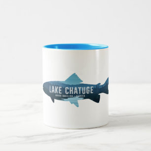 Tasse 2 Couleurs Lac Chatuge Caroline du Nord Géorgie Poissons