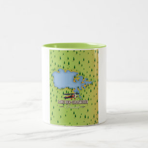 Tasse 2 Couleurs Lac Der-Chantecoq, carte du lac France