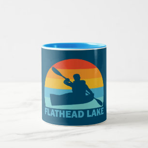 Tasse 2 Couleurs Lac Flathead Montana Kayak