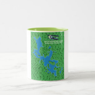 Tasse 2 Couleurs Lac Moosehead, carte de Piscataquis County bicolor