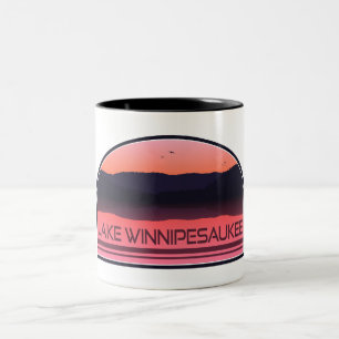 Tasse 2 Couleurs Lac Winnipesaukee New Hampshire Red Sunrise