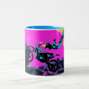 Tasse 2 Couleurs Lâcher prise - Cascade de motocross freestyle