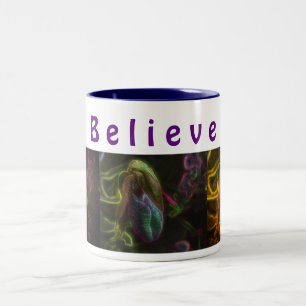 Tasse 2 Couleurs Lady Slipper Flower Croire Inspirationnel