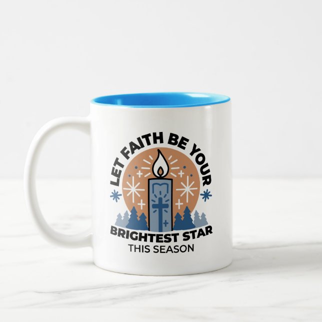 Tasse 2 Couleurs Laisser la foi briller : Thème hiver (Gauche)