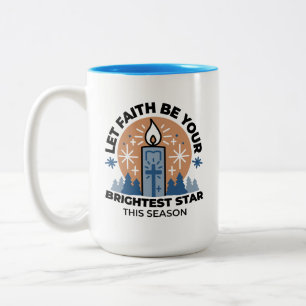 Tasse 2 Couleurs Laisser la foi briller : Thème hiver