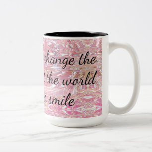 Tasse 2 Couleurs Laissez Votre Sourire Changer L'Encouragement Mond