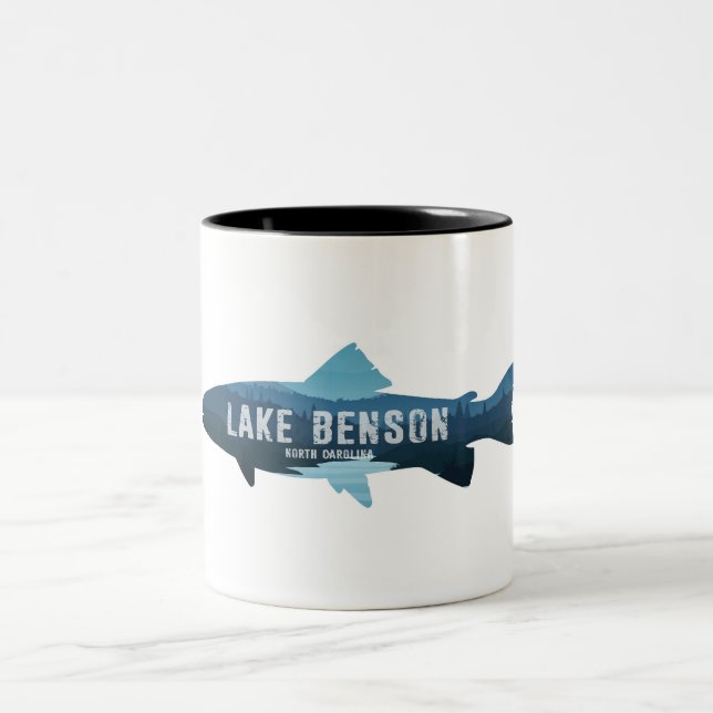 Tasse 2 Couleurs Lake Benson North Carolina Fish (Centre)