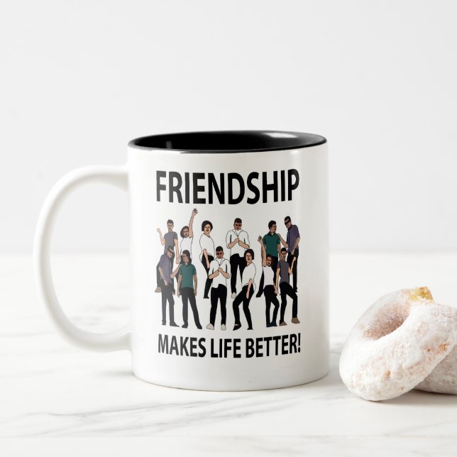 Tasse 2 Couleurs L'amitié rend la vie meilleure (Avec donut)