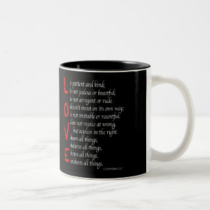 Tasse 2 Couleurs L'AMOUR chrétien exprime - sang du Christ, le noi
