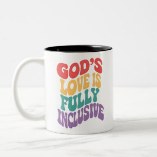 Tasse 2 Couleurs L'Amour de Dieu est entièrement inclusif Christian