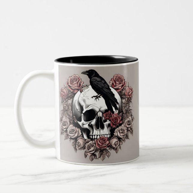 Tasse 2 Couleurs L'amour de la révérie gothique Raven (Gauche)