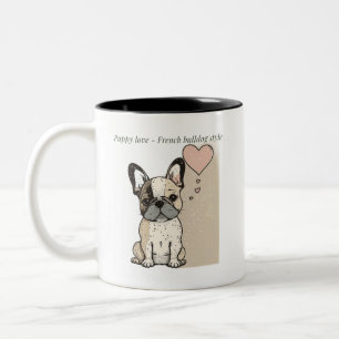 Tasse 2 Couleurs L'amour des chiots - à la française